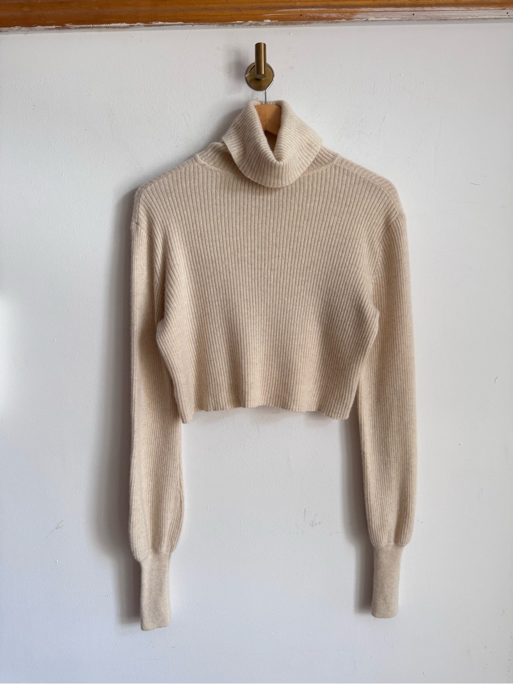 Reformation Luisa Cropped Cashmere Sweater In Gossamer XS $225 - Picture 6 of 13